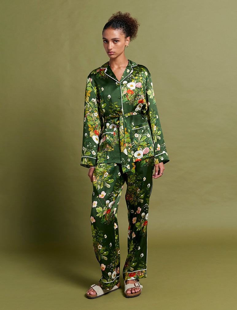 Karen Walker Love Letters Silk Wrap PJ Set