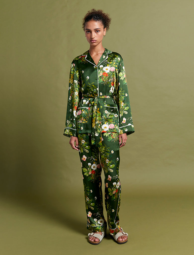 Karen Walker Love Letters Silk Wrap PJ Set