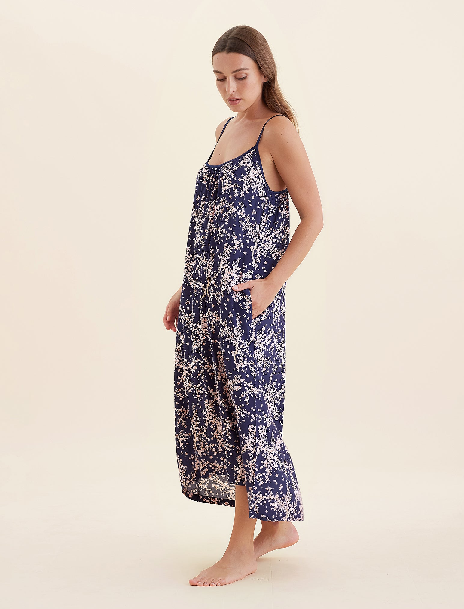 Cheri Blossom Strappy Maxi Nightgown