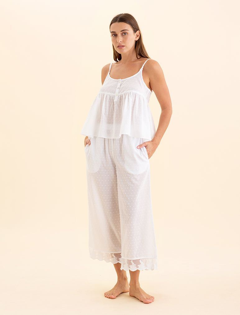 Swiss Dot Crop Pant