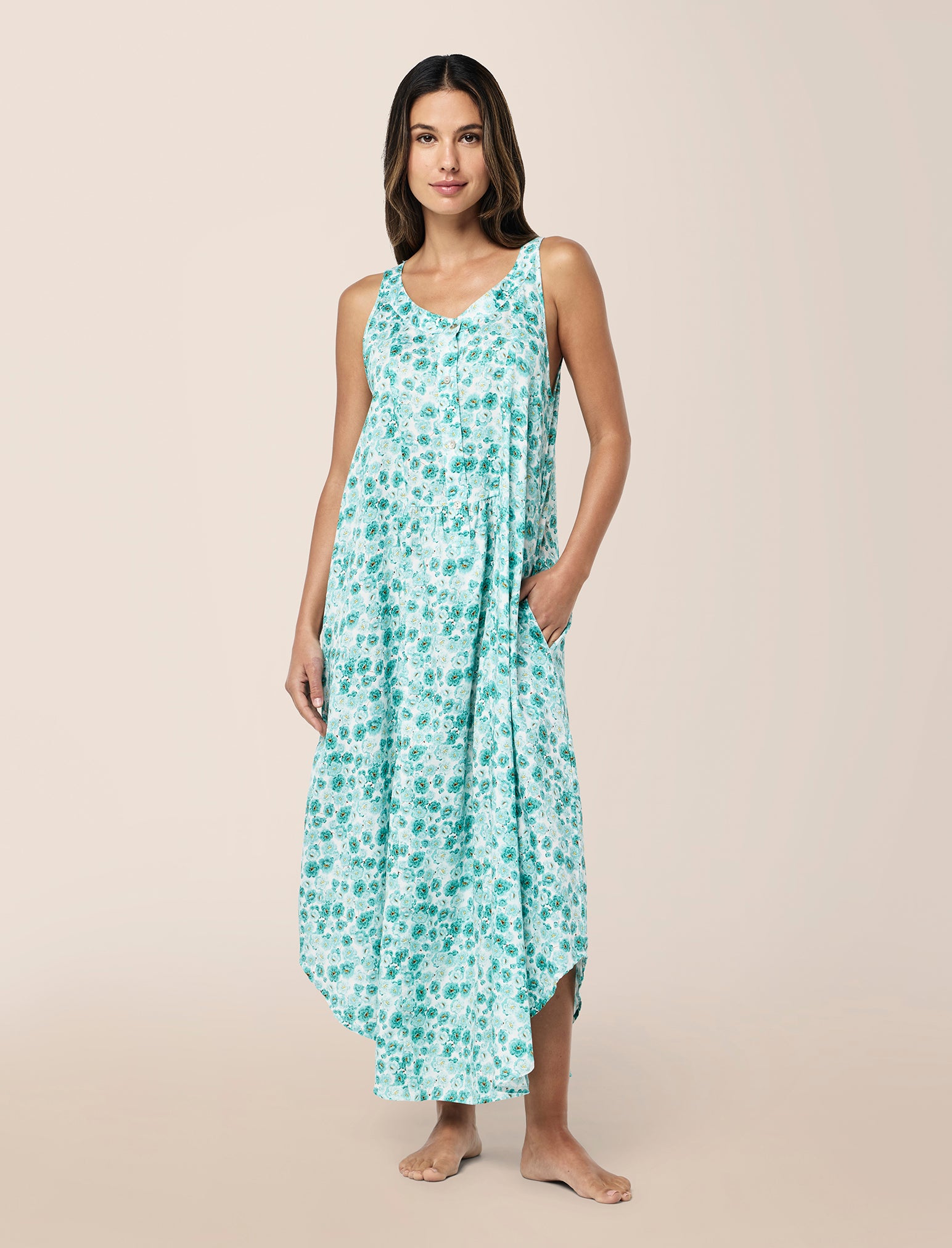 Florence Panel Front Maxi Nightgown