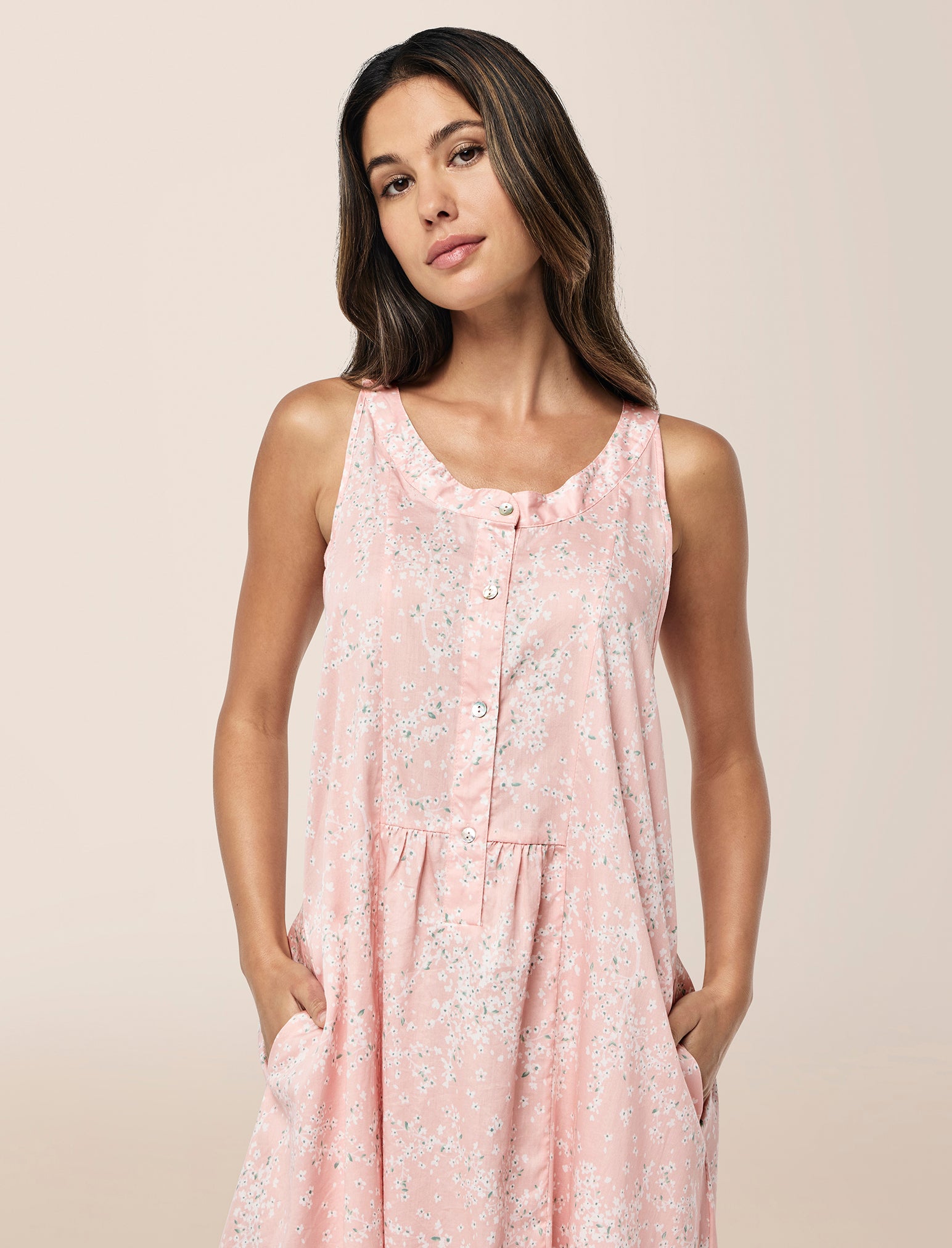 Cheri Blossom Panel Front Maxi Nightie
