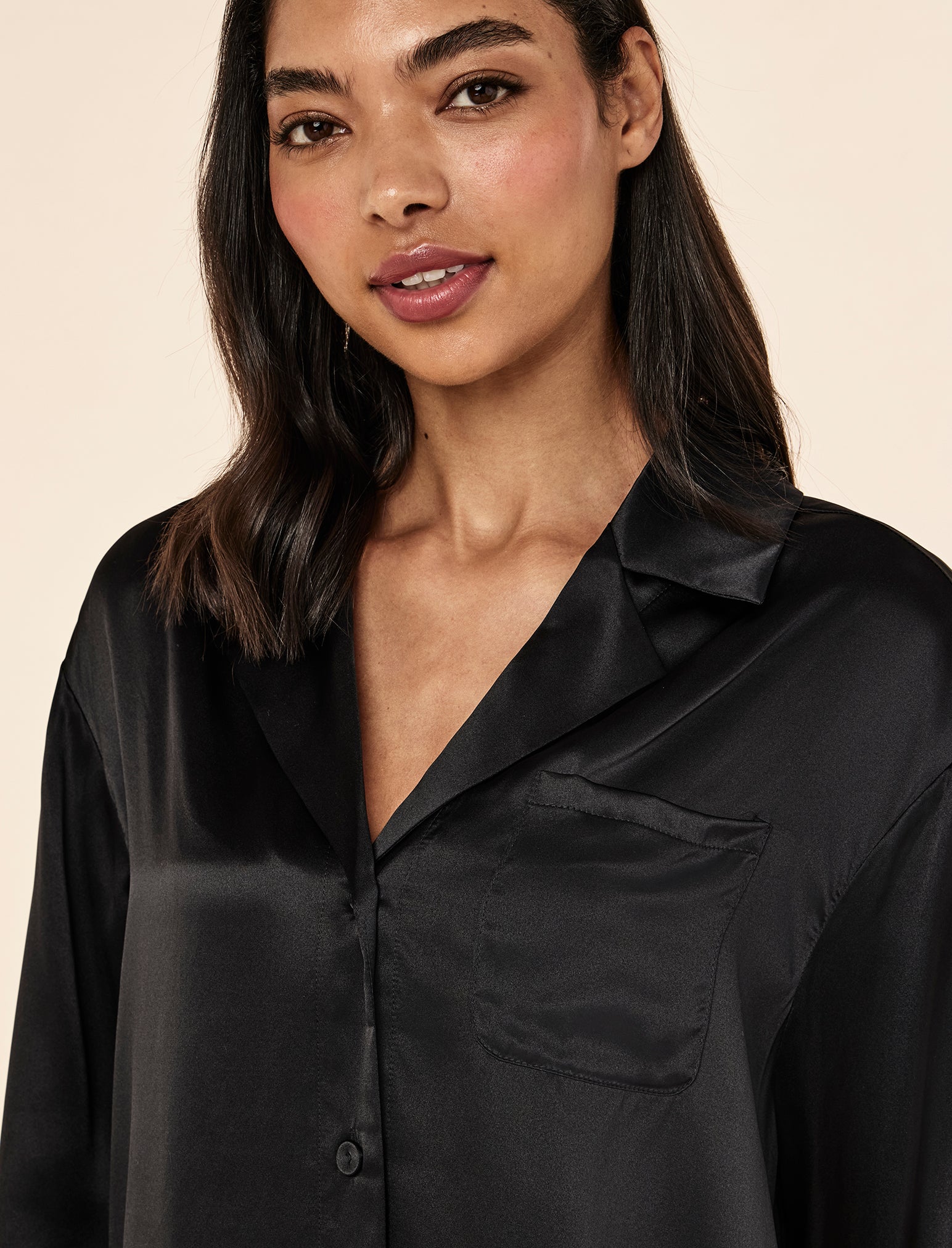 Audrey Mulberry Silk Boyfriend Shirt