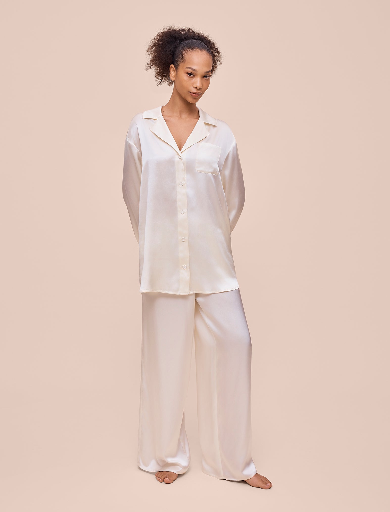 Audrey Mulberry Silk Boyfriend Shirt