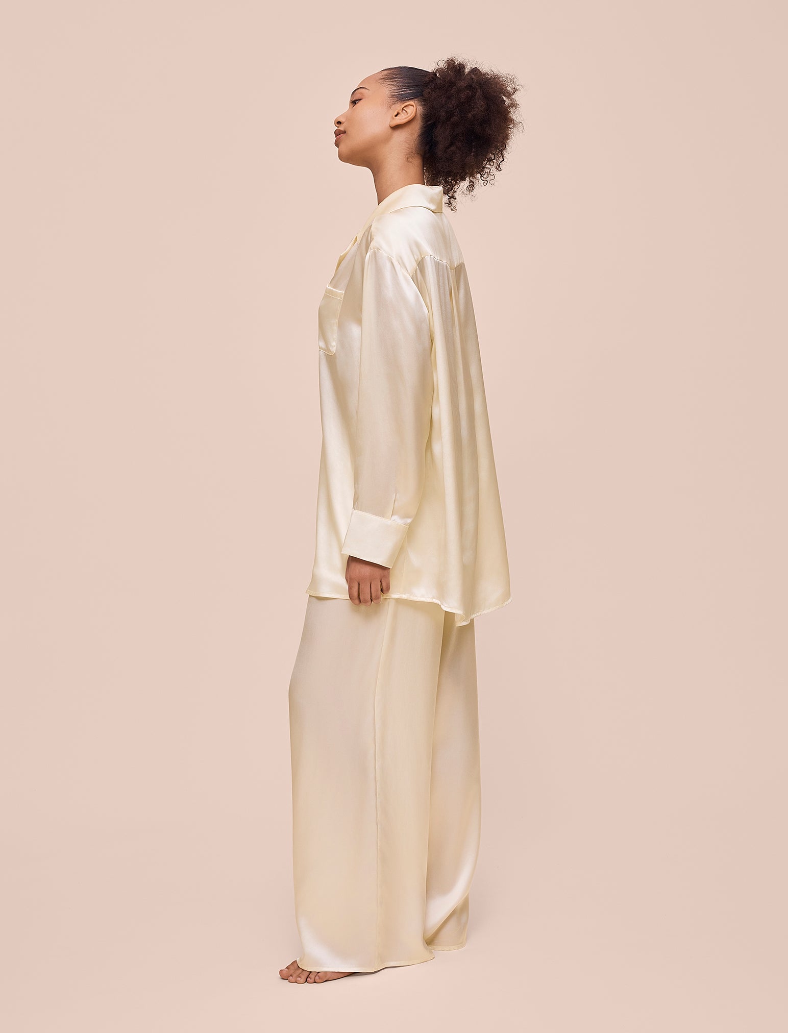 Audrey Mulberry Silk Boyfriend Shirt