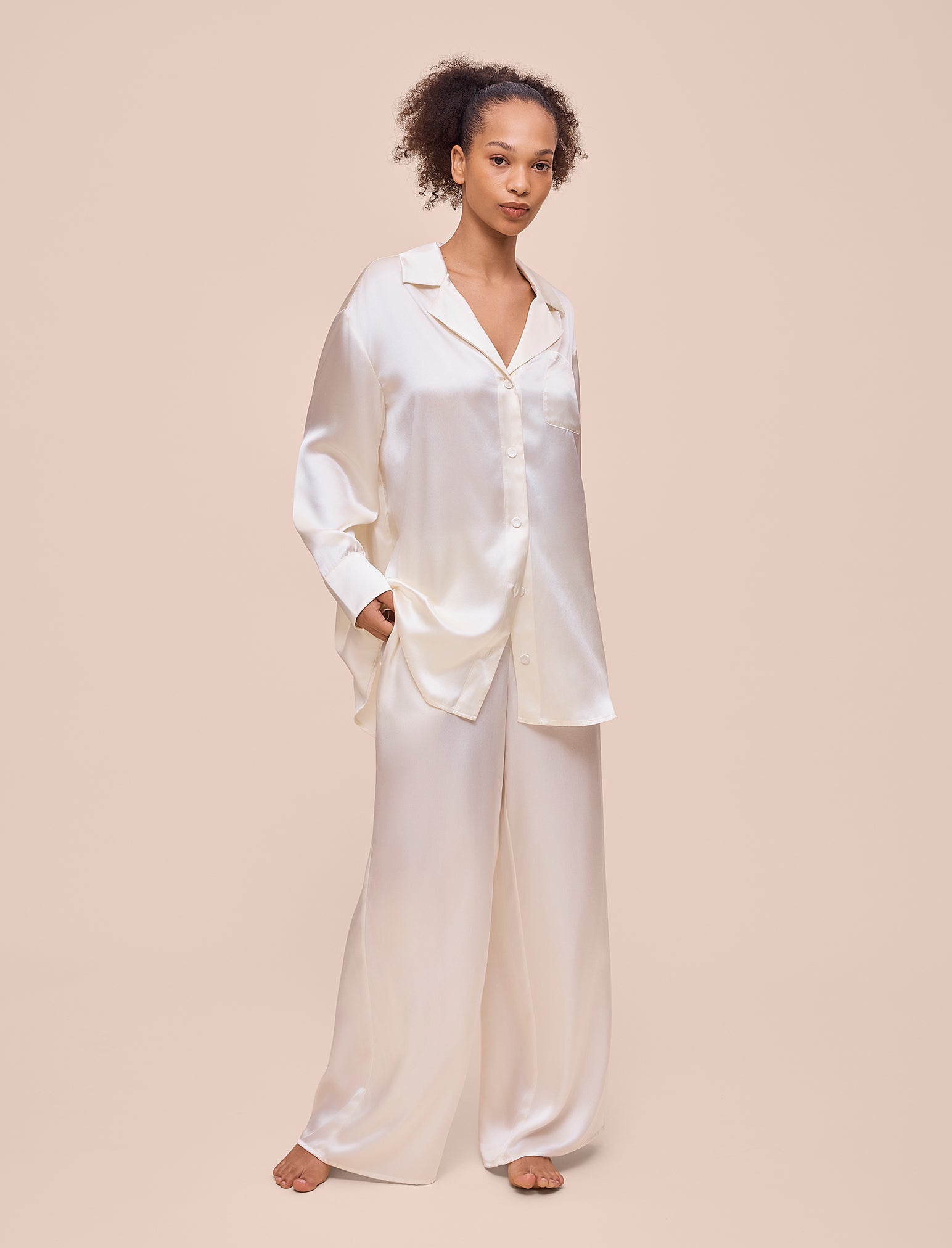 Audrey Mulberry Silk Wide Leg Pant