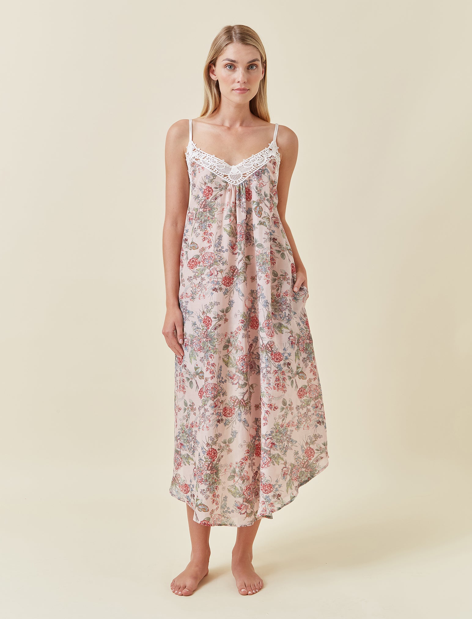 Layla Lace Front Maxi Nightgown