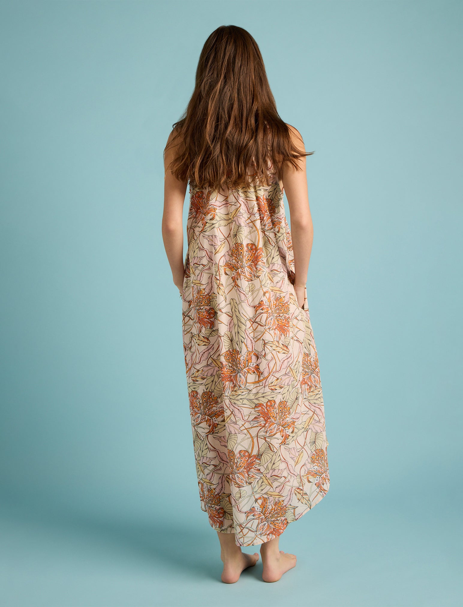 Karen Walker Lilies Panel Front Maxi Nightgown