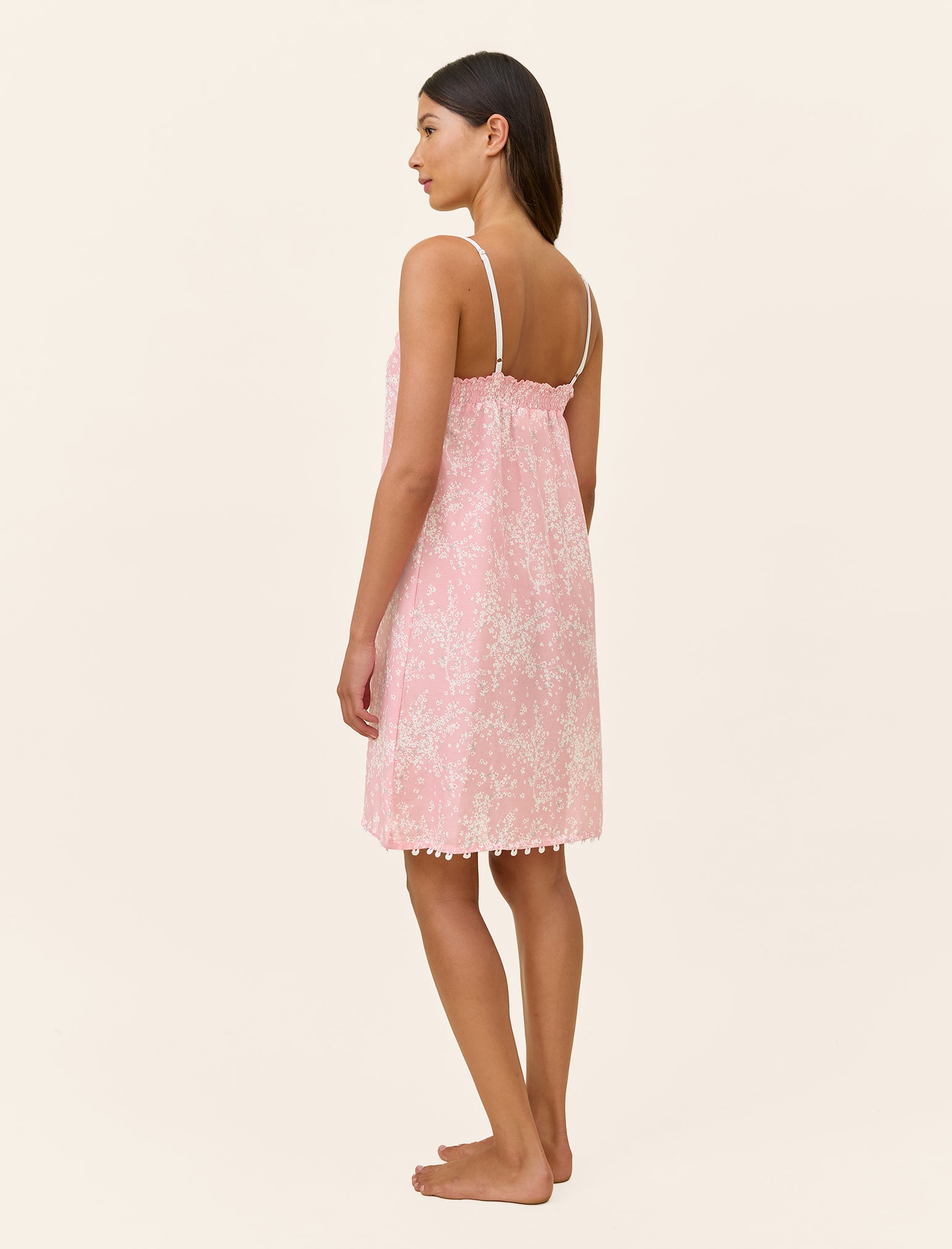 Cheri Blossom Midi Lace Front Nightgown