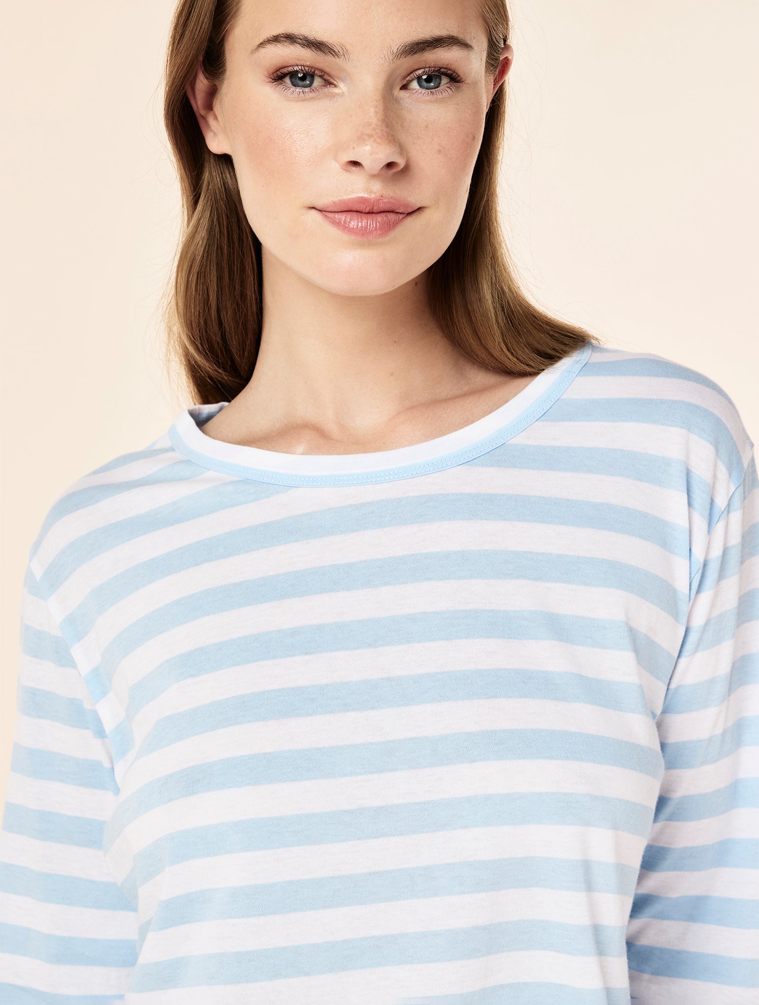 Jada Organic Cotton Knit Stripe Full Length PJ Set