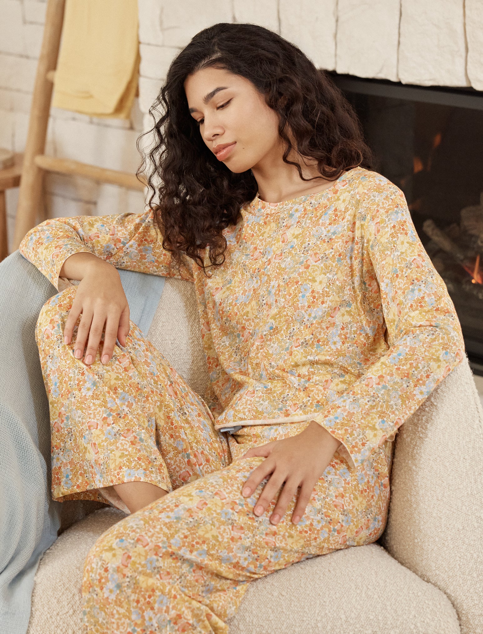 Carly Organic Knit Boxy Long Sleeve Tee & Full Length Pant Set