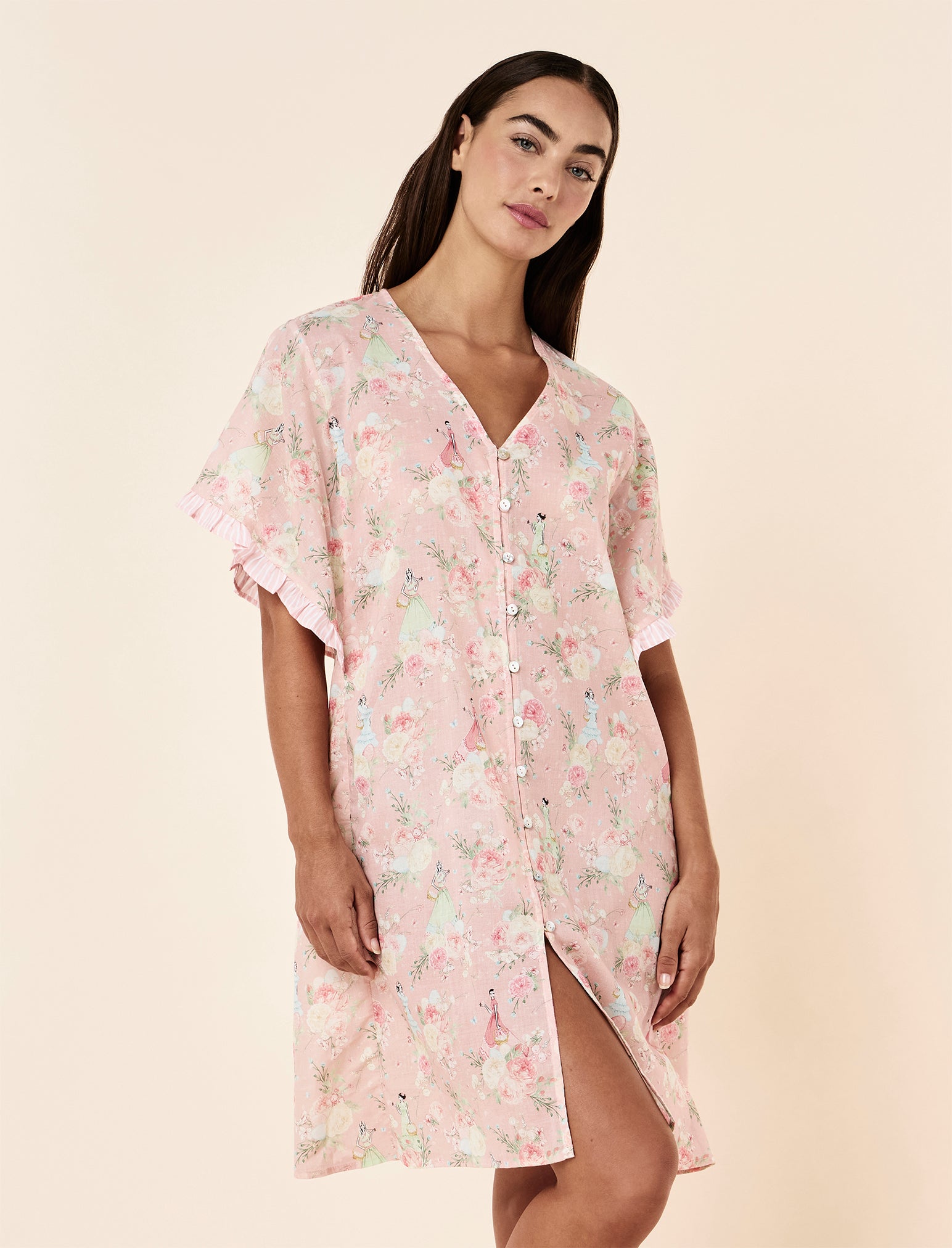 Blush Baskets Frill Midi Nightie