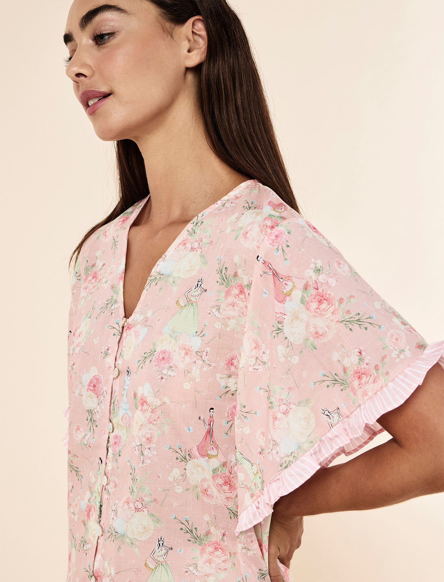 Blush Baskets Frill Boxer PJ Set