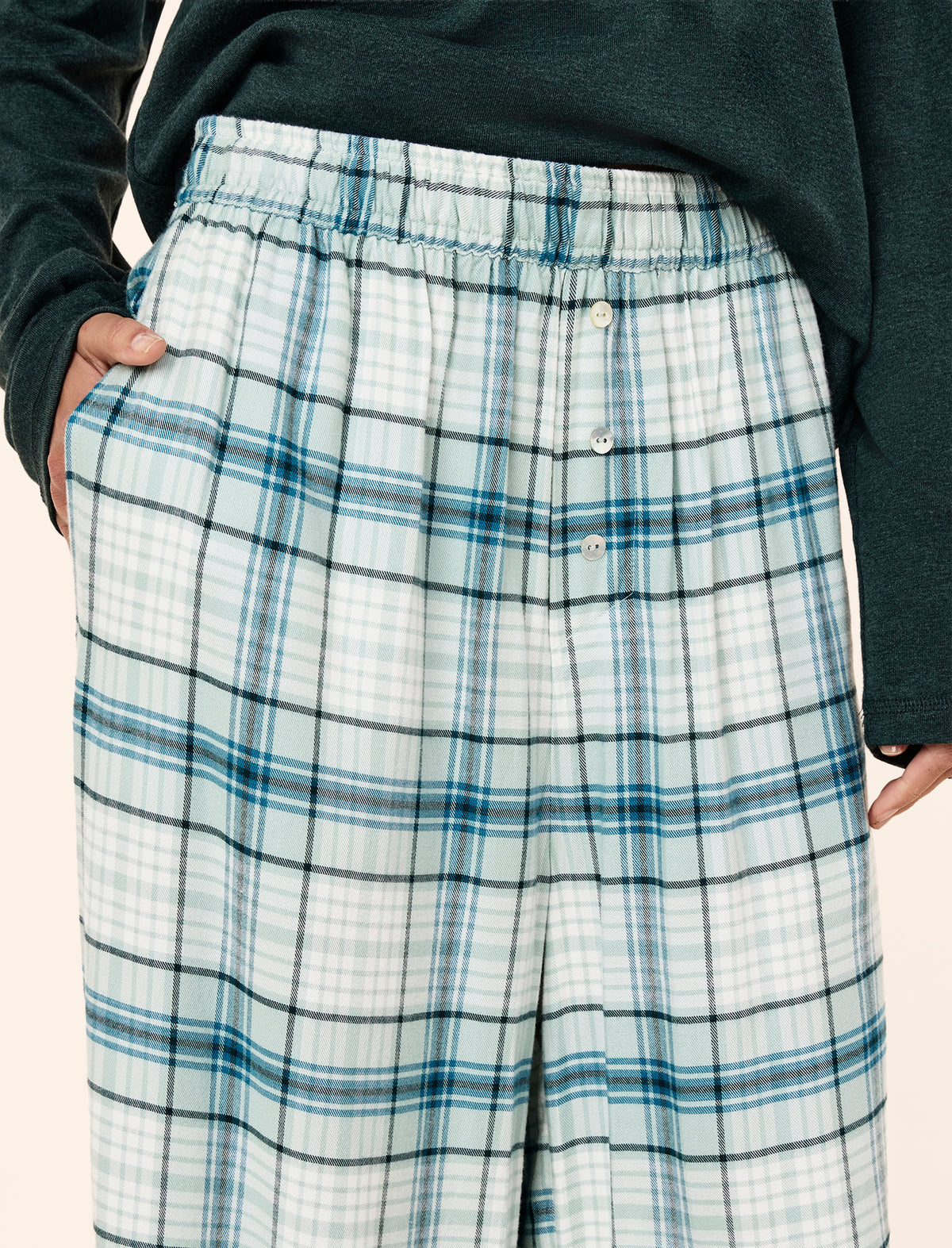 Comfy Plaid Full Length Pant