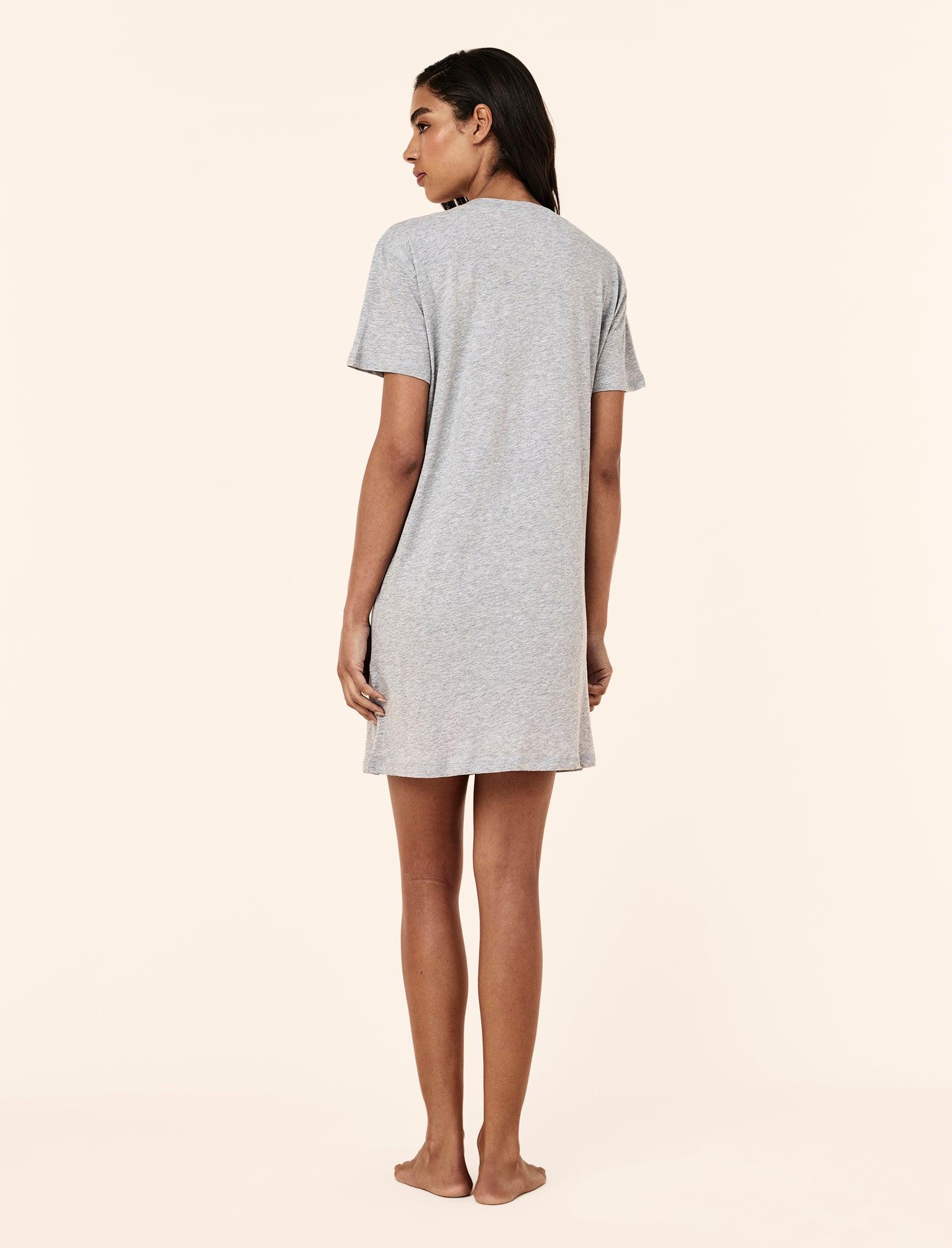 Jada Organic Cotton Knit V Neck Midi Nightgown