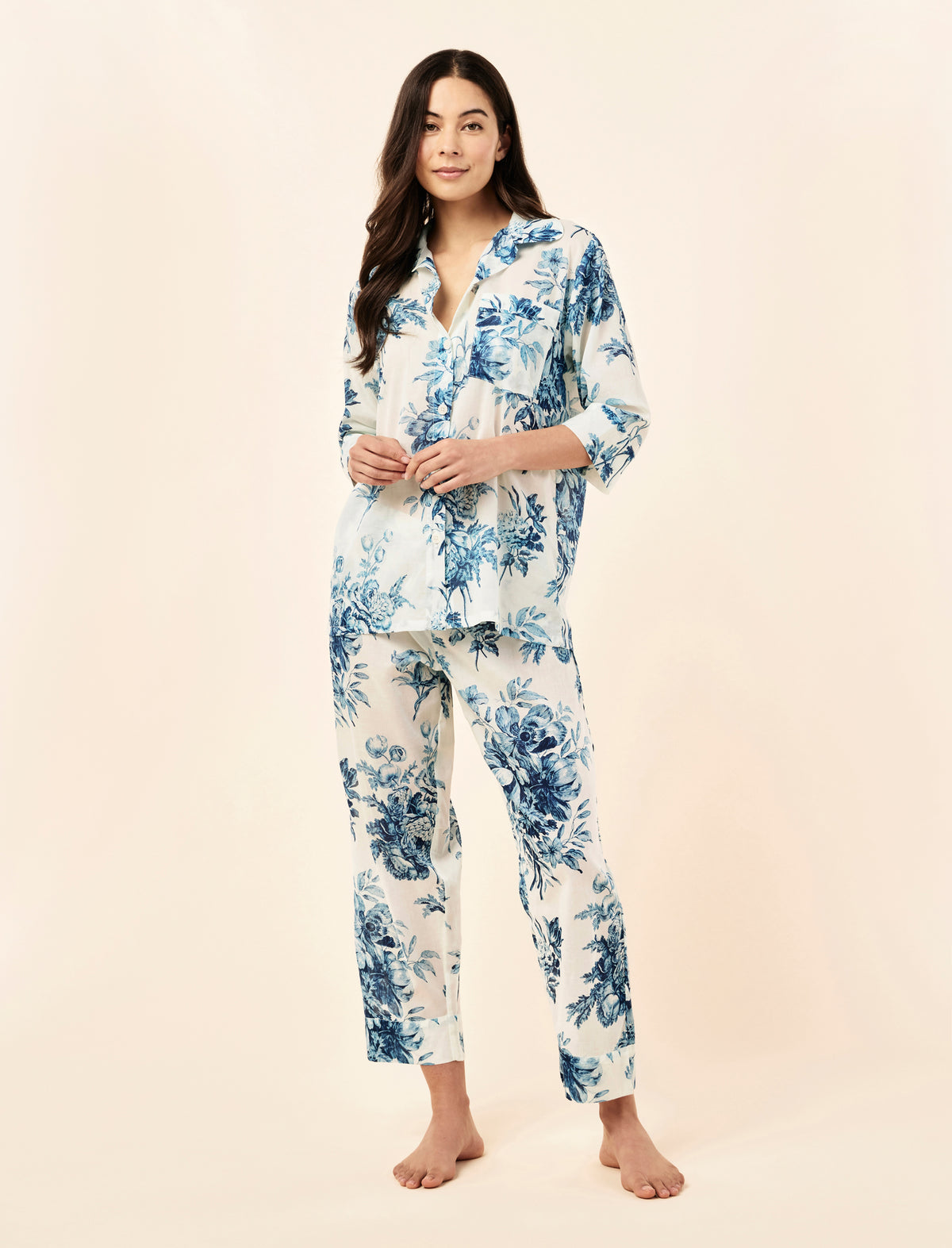 Karen Walker Romantic Floral Crop PJ Set