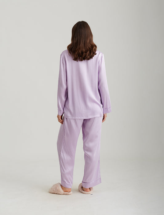 Papinelle Ombré Wide Leg Cotton Pajama Pants Geranium