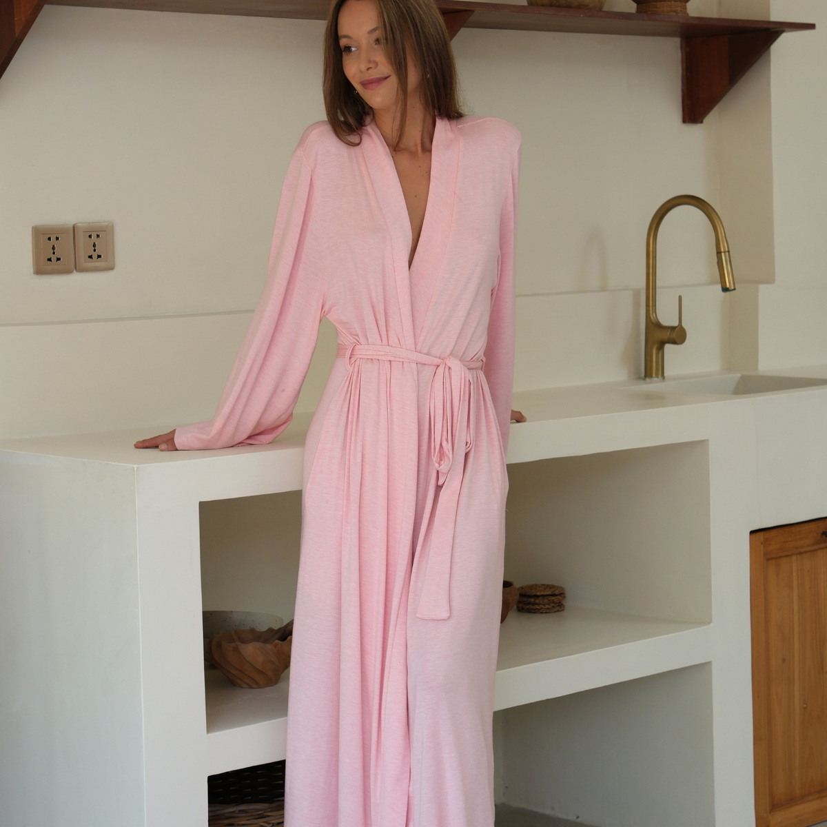 Kate Modal Soft Maxi Robe, XL / Papinelle Pink Kate Modal Soft Maxi Robe, XL / Papinelle Pink