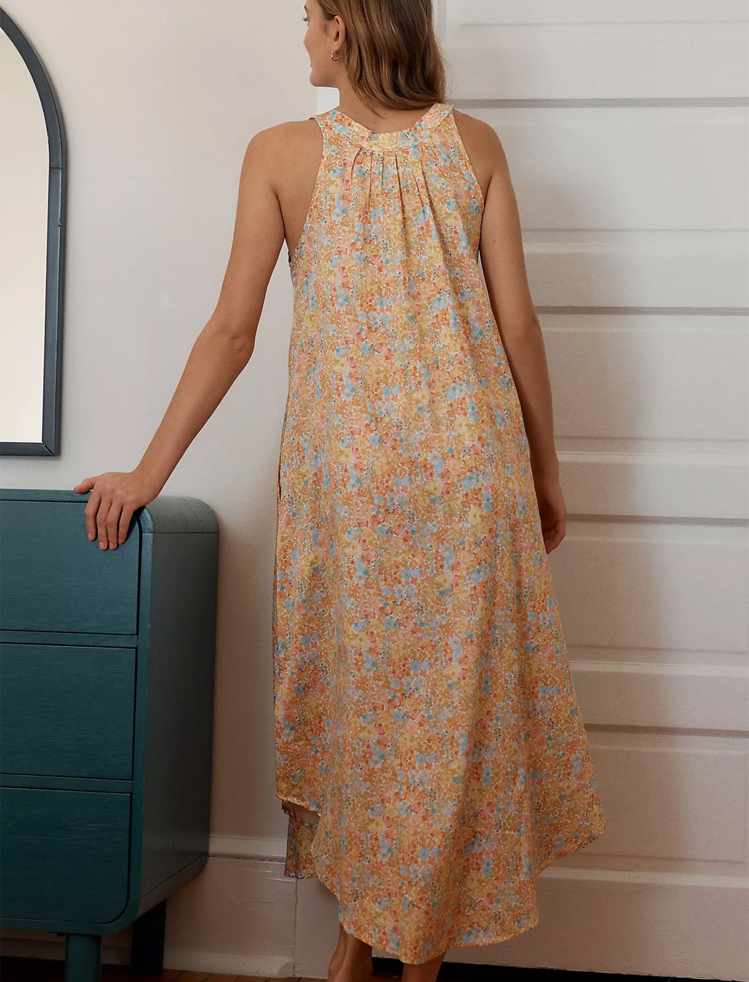 Carly Floral Panel Front Maxi Nightgown