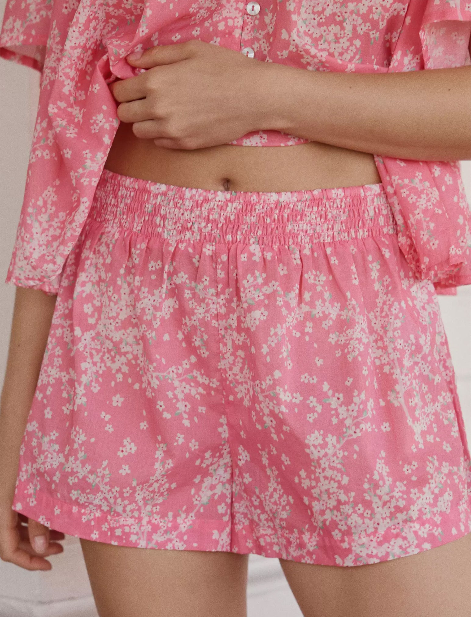 Cheri Blossom Gathered Boxer PJ Set