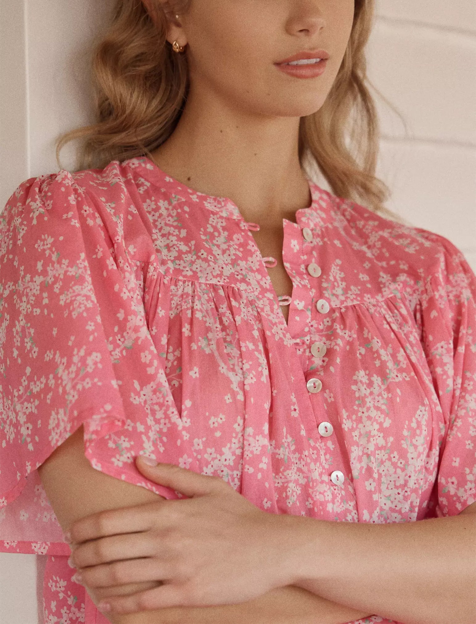 Cheri Blossom Gathered Boxer PJ Set