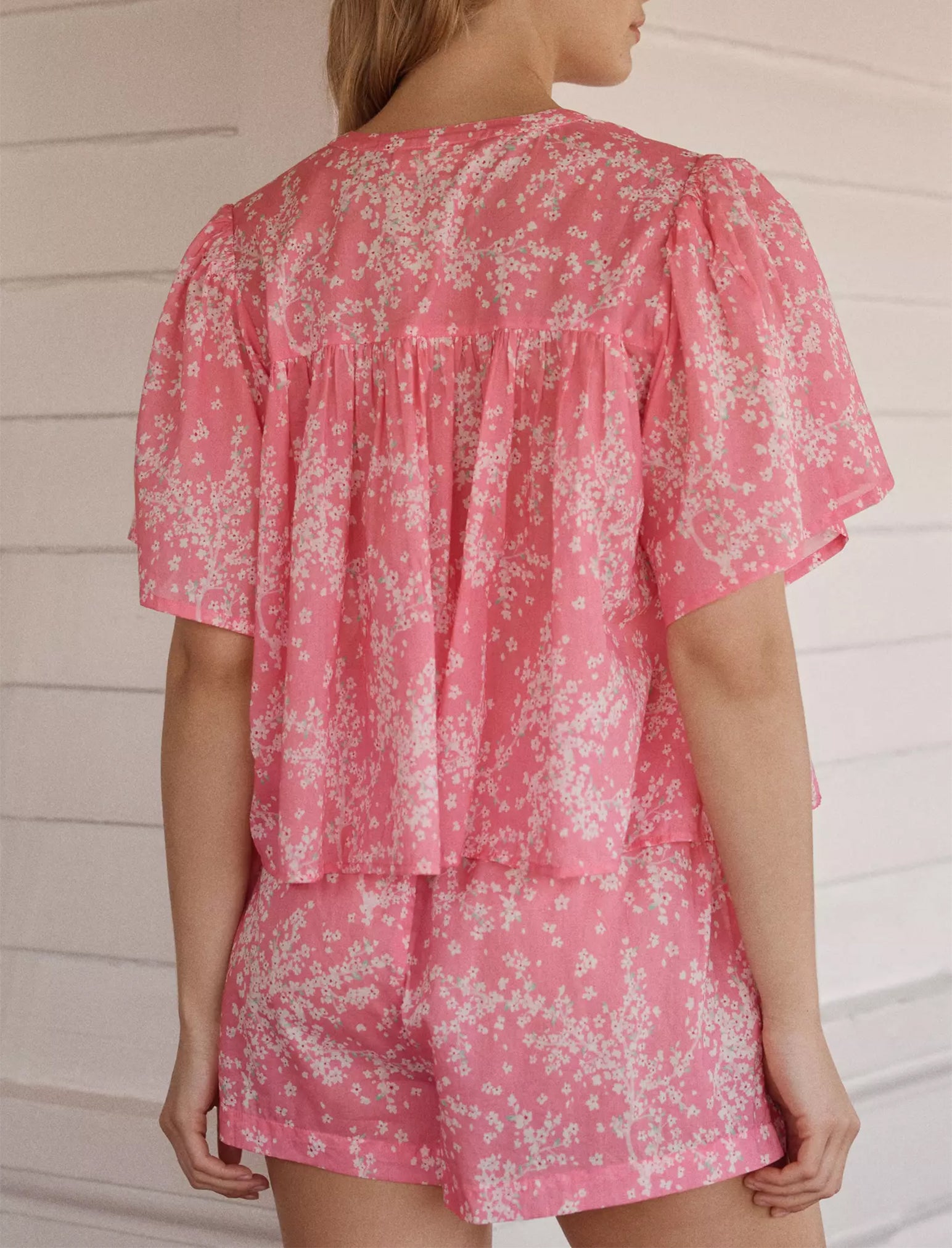 Cheri Blossom Gathered Boxer PJ Set