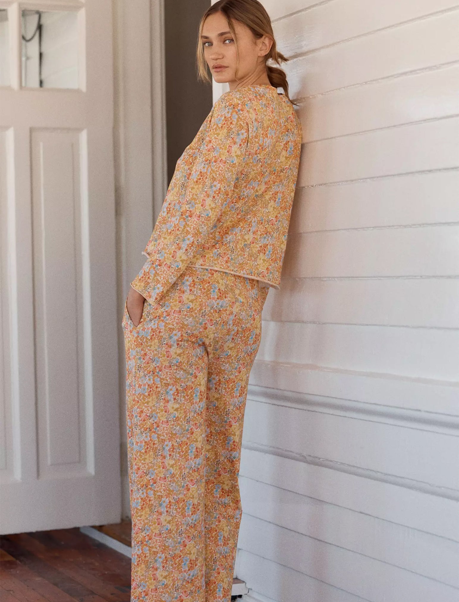 Carly Organic Knit Boxy Long Sleeve Tee & Full Length Pant Set