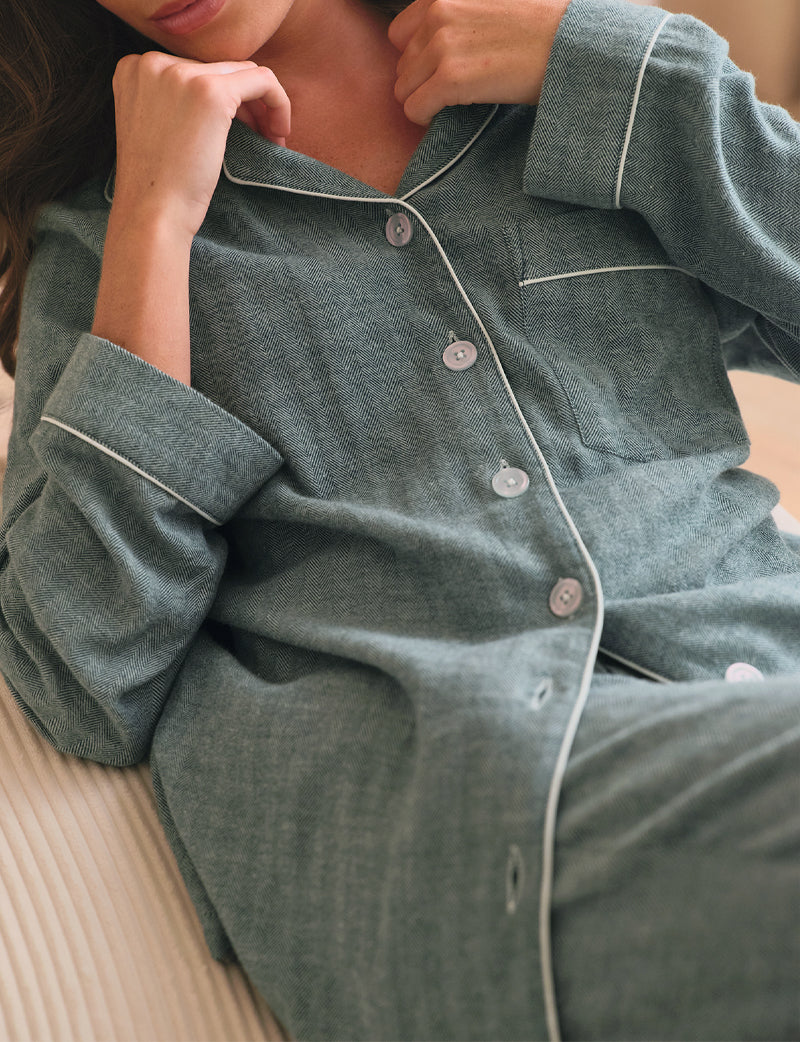 Super Soft Brushed Herringbone PJ Set