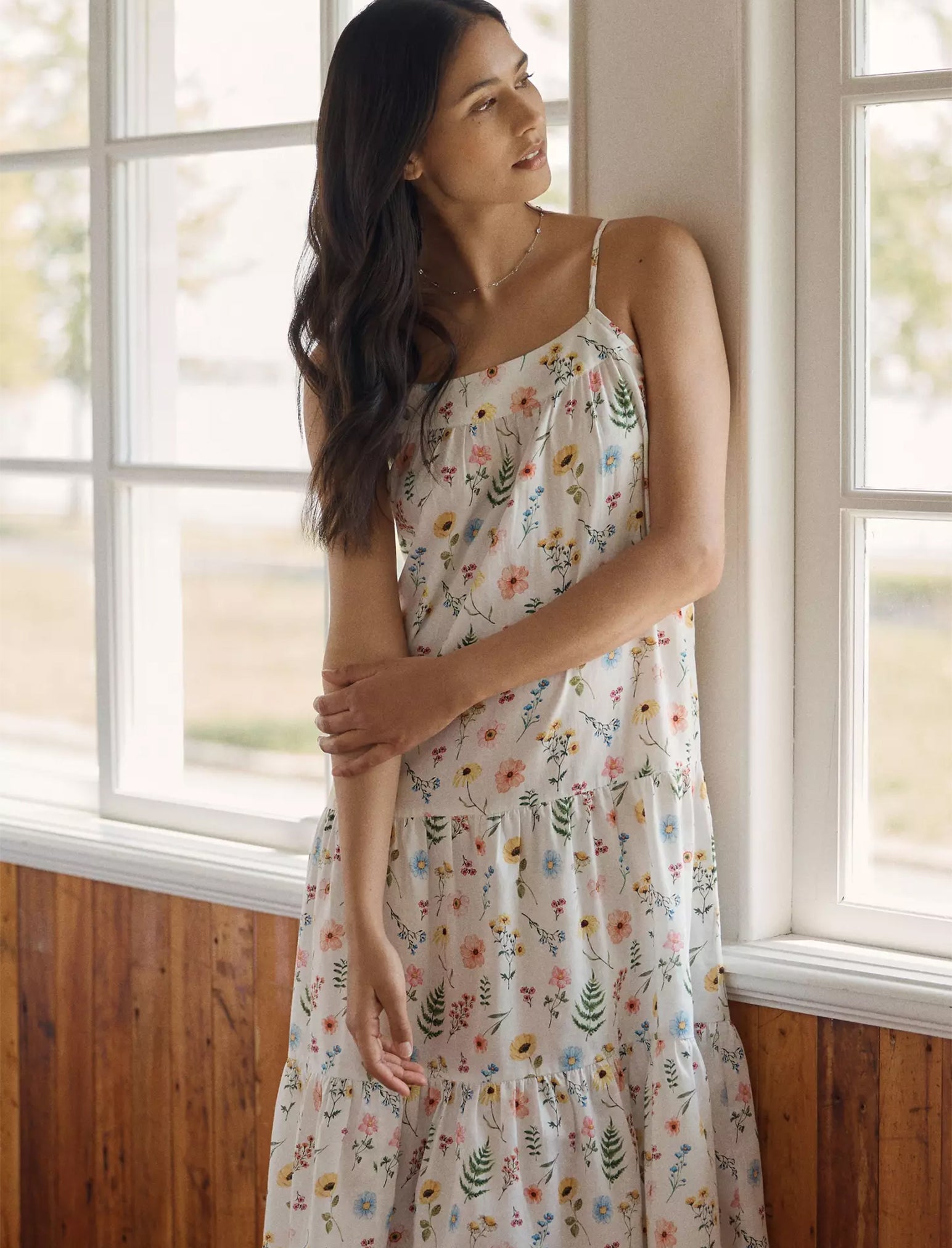Elodie Strappy Tiered Nightgown