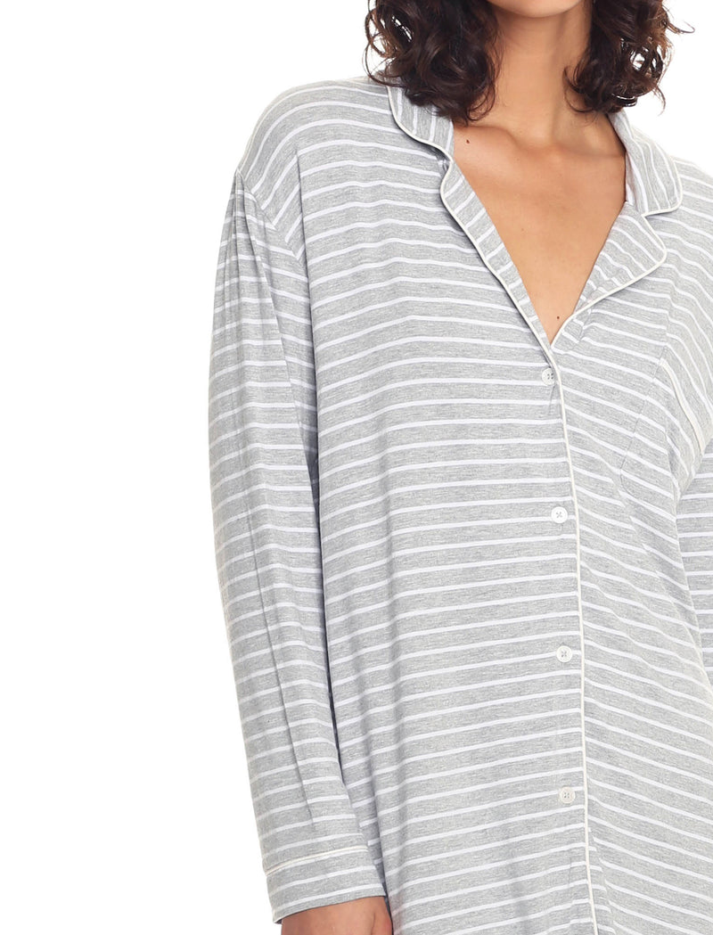 Modal Kate Nightshirt Grey Stripe