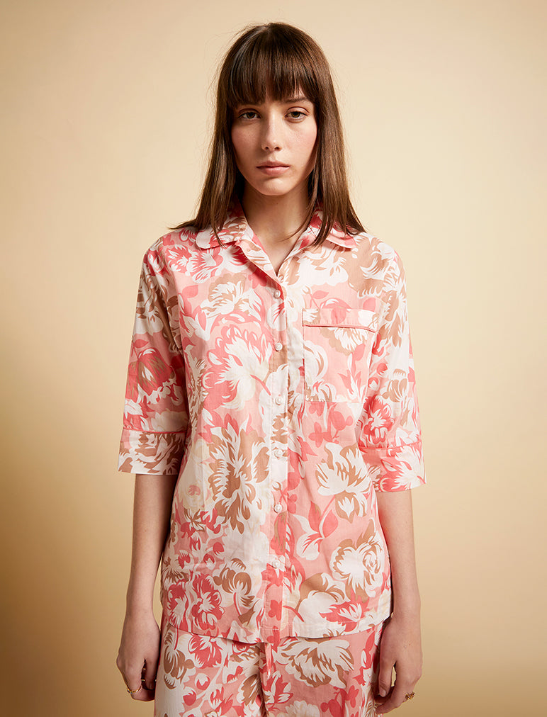 Karen Walker Ornamental Floral Crop PJ Shirt