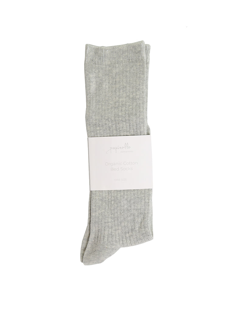 Organic Cotton Rib Socks in Grey