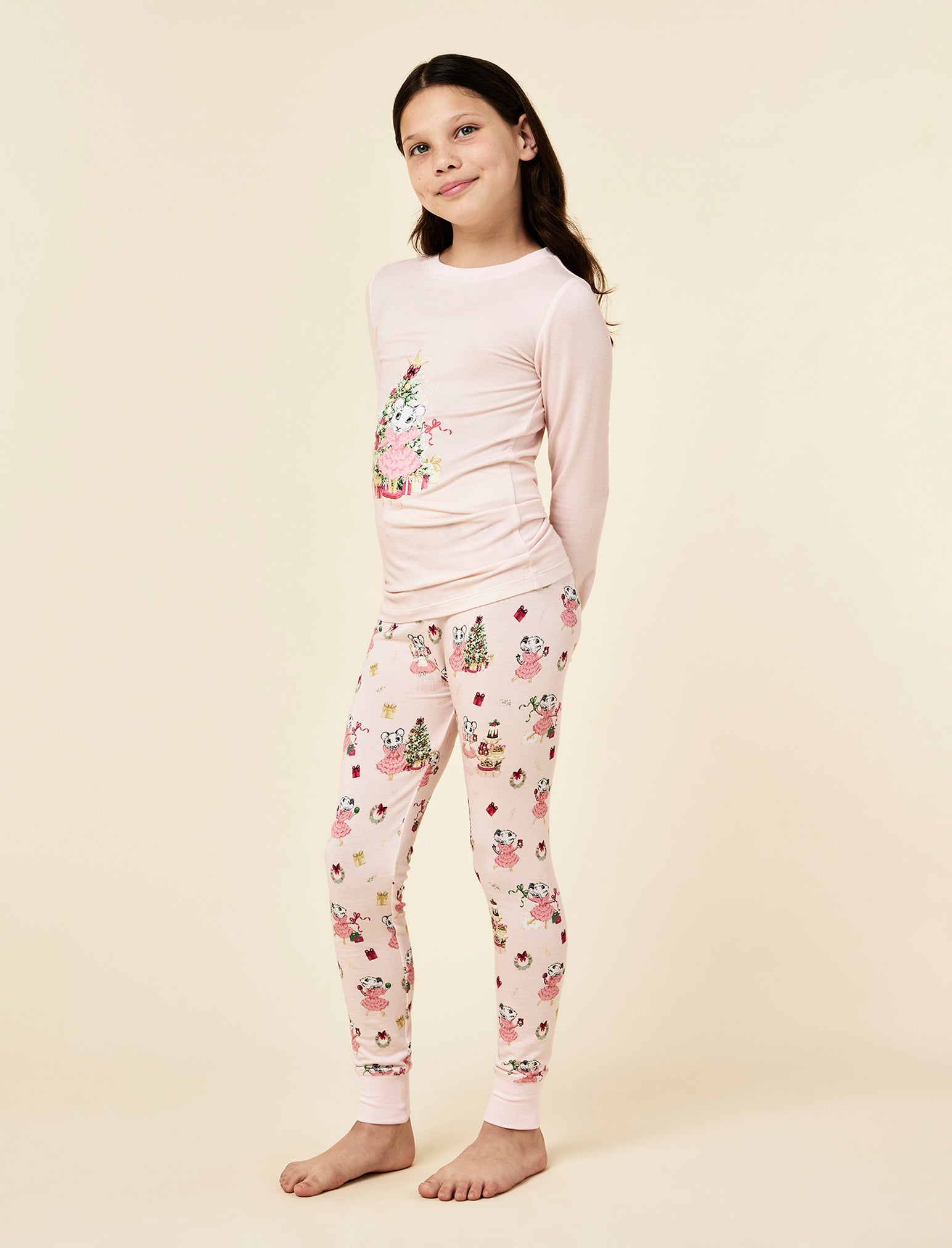 Claris The Mouse Kids Knit Full Length Placement PJ Set