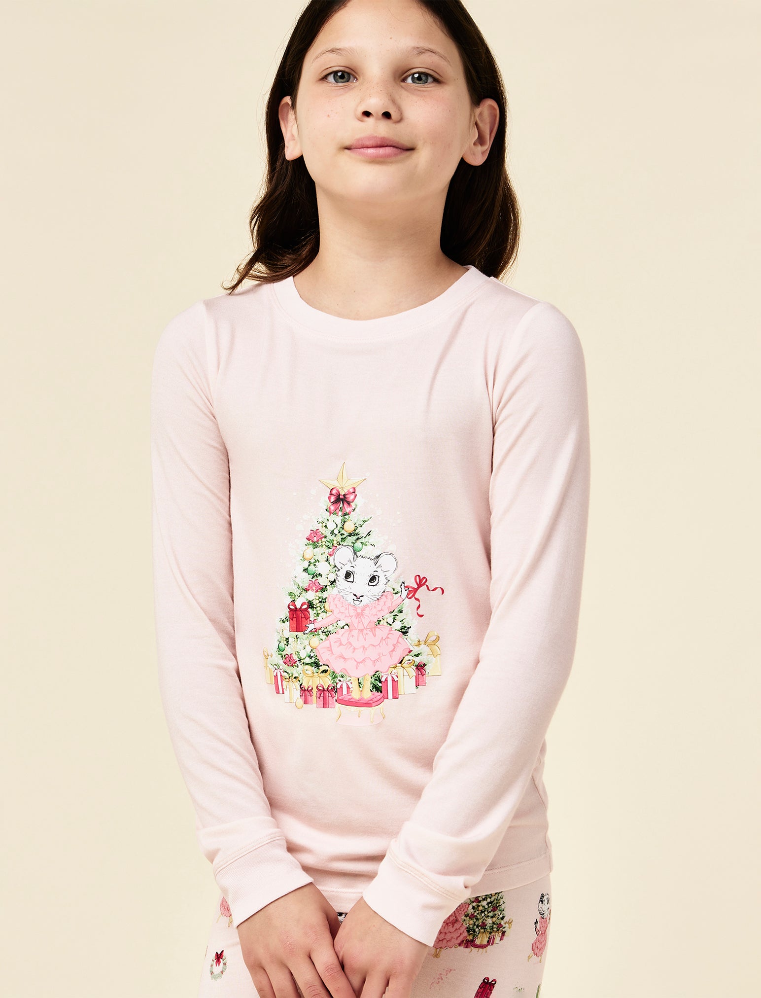 Claris The Mouse Kids Knit Full Length Placement PJ Set