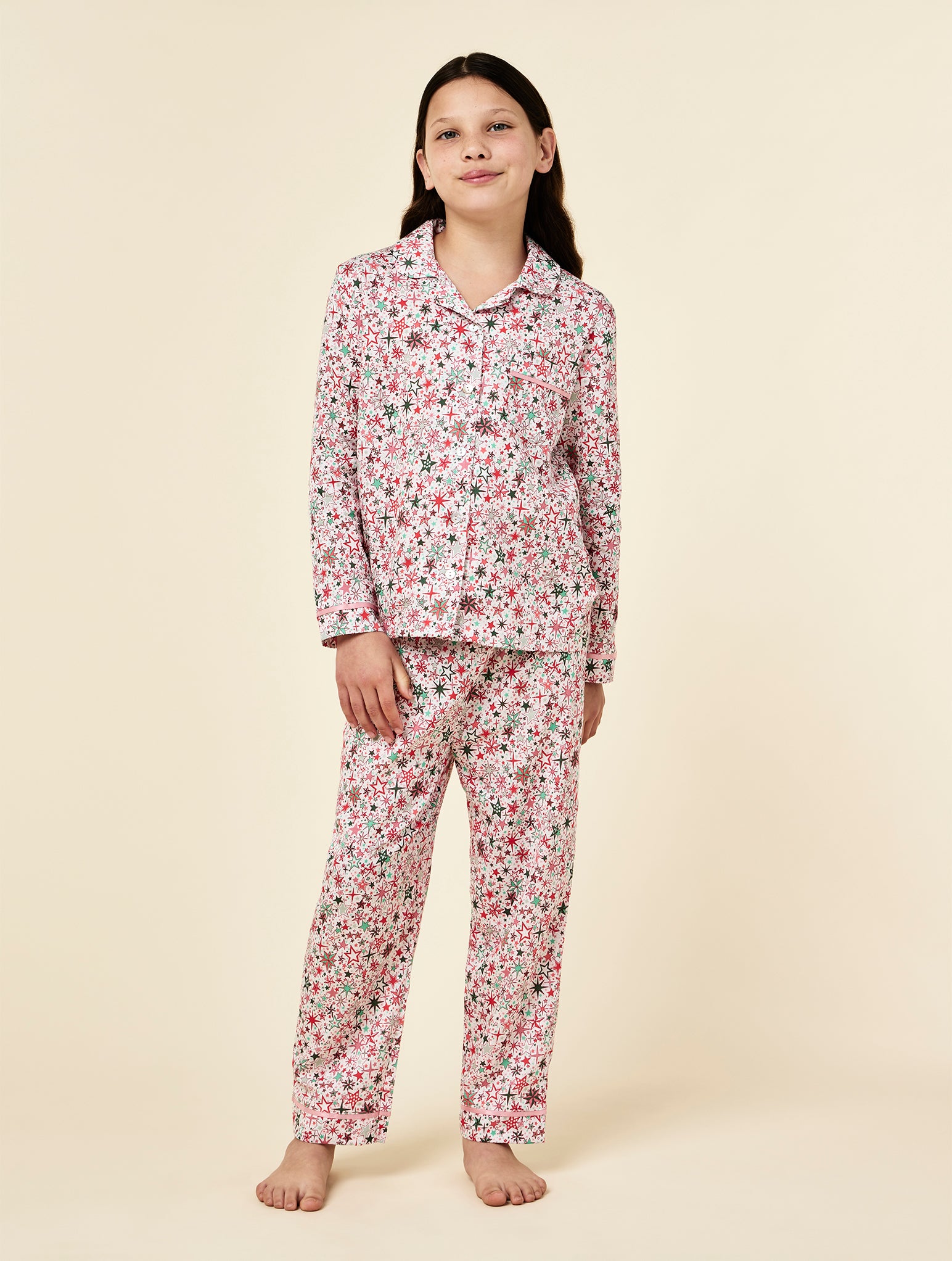 Christmas Stars Kids Full Length PJ Set