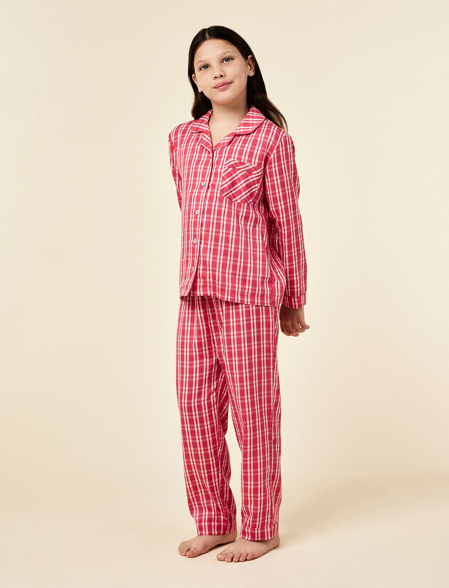 Kids Holiday Plaid Full Length PJ Set