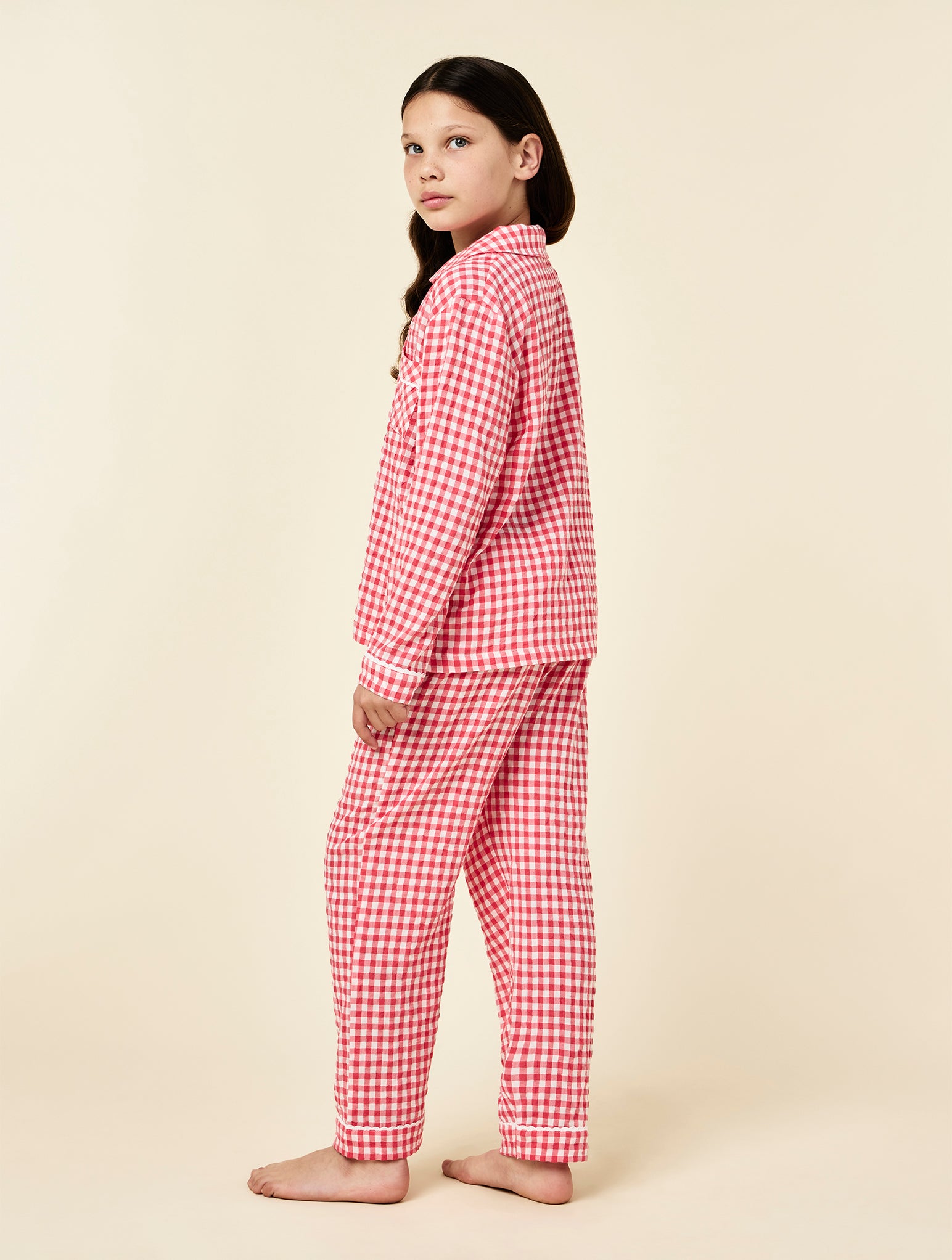 Kids Seersucker Full Length PJ Set
