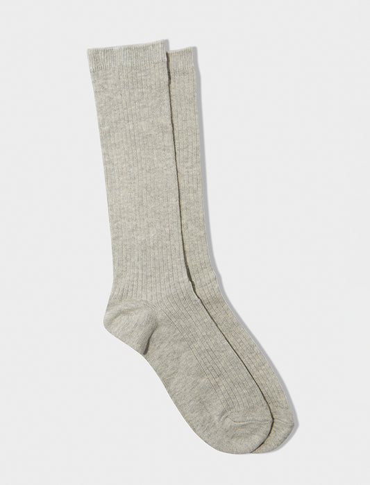 Organic Cotton Rib Socks in Grey