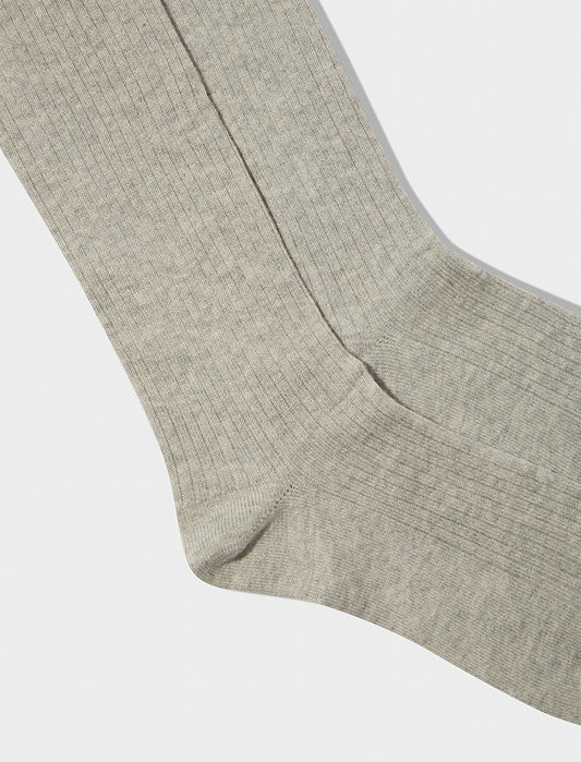 Organic Cotton Rib Socks in Grey