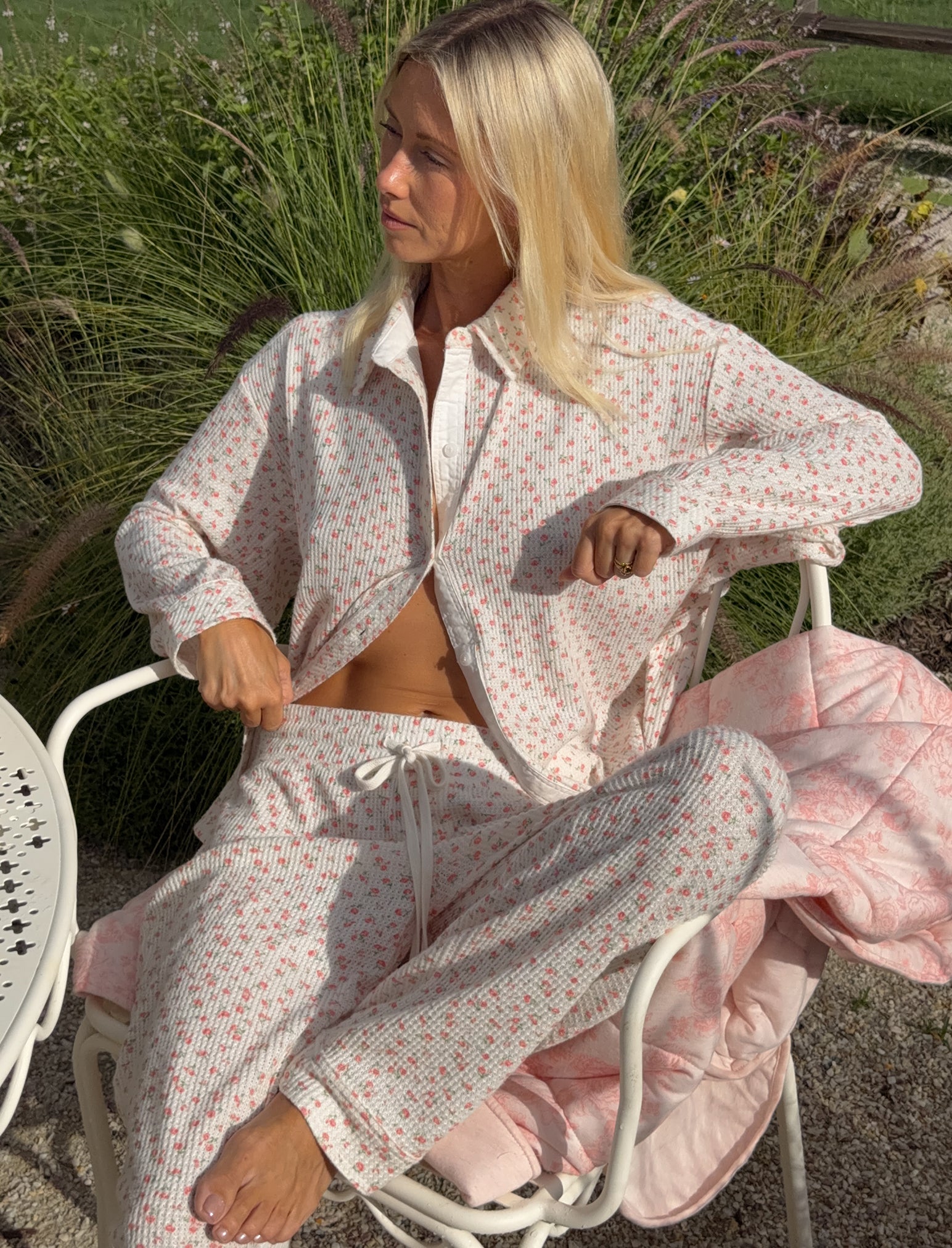 Super Soft Waffle Full Length PJ Set
