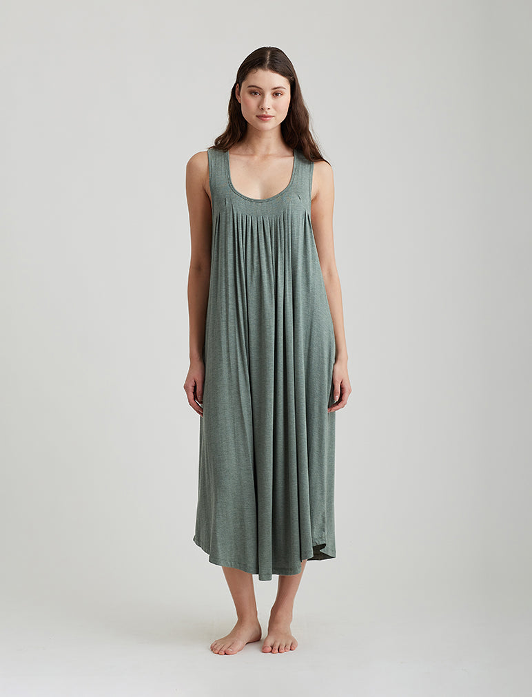 Kate Modal Soft Pleat Front Maxi Nightgown