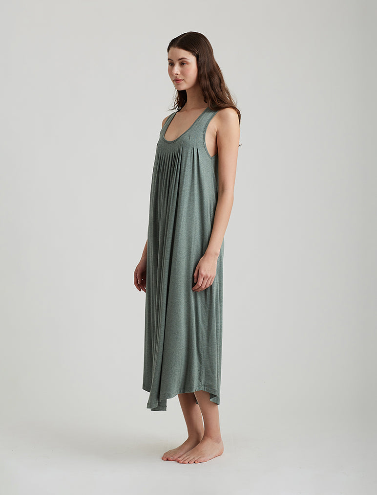 Kate Modal Soft Pleat Front Maxi Nightgown