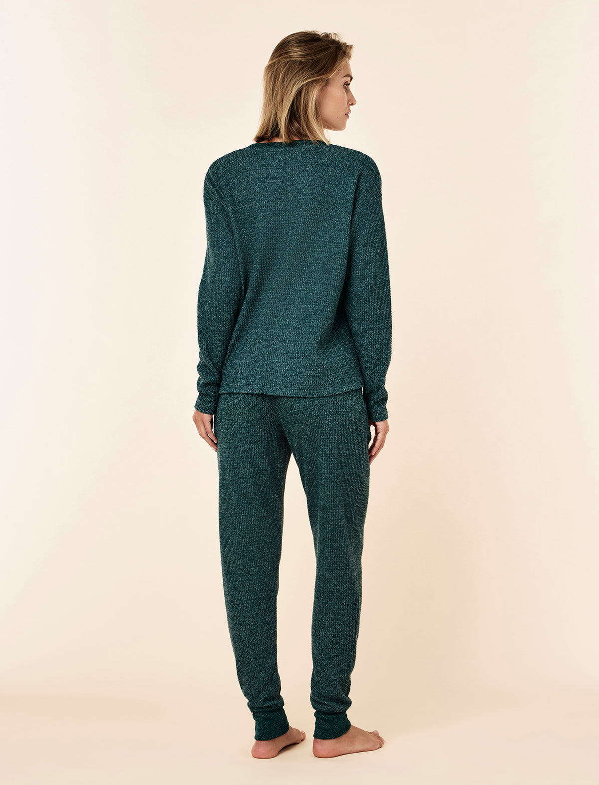 Super Soft Waffle V-Neck Long Sleeve Top & Jogger Set