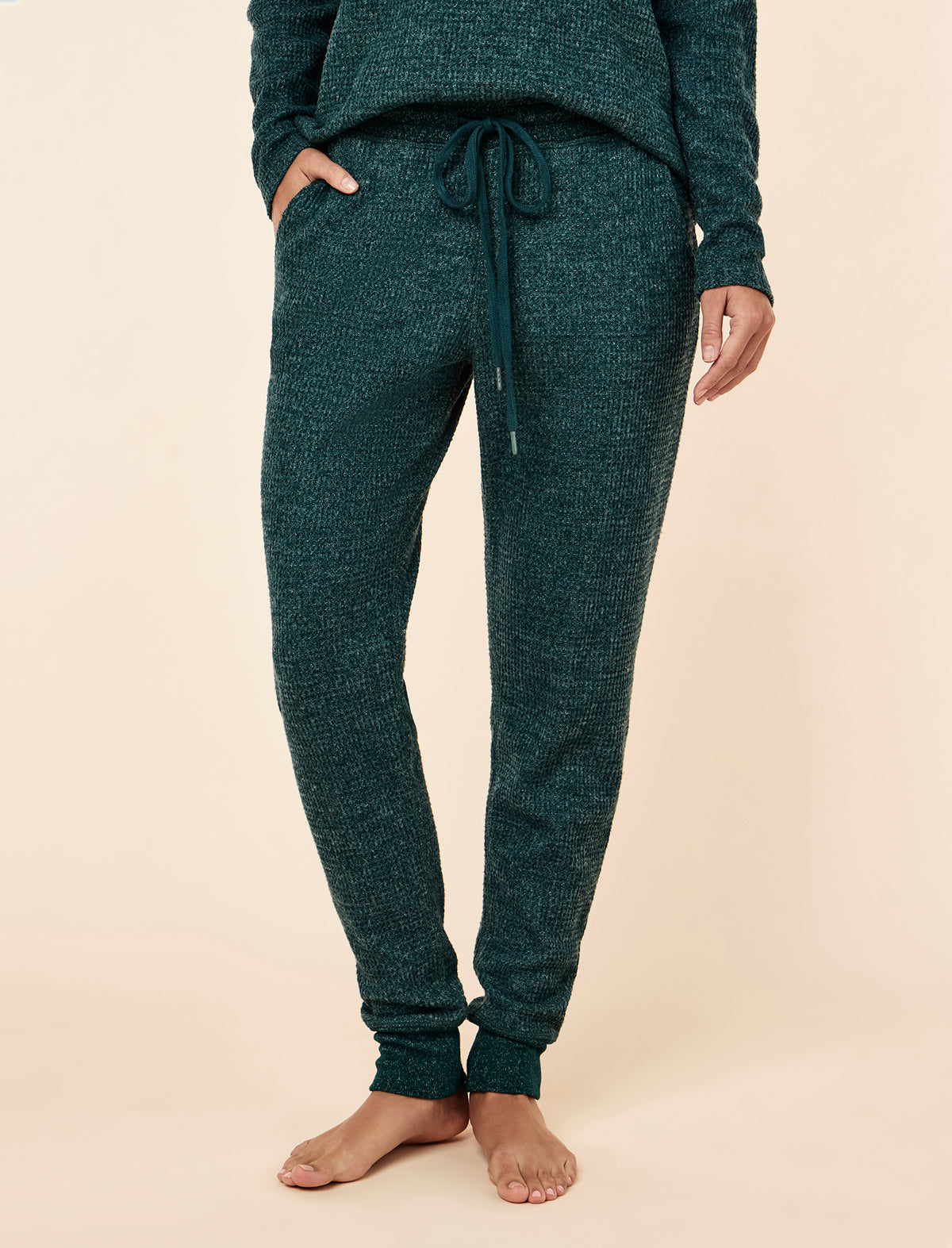 Super Soft Waffle V-Neck Long Sleeve Top & Jogger Set