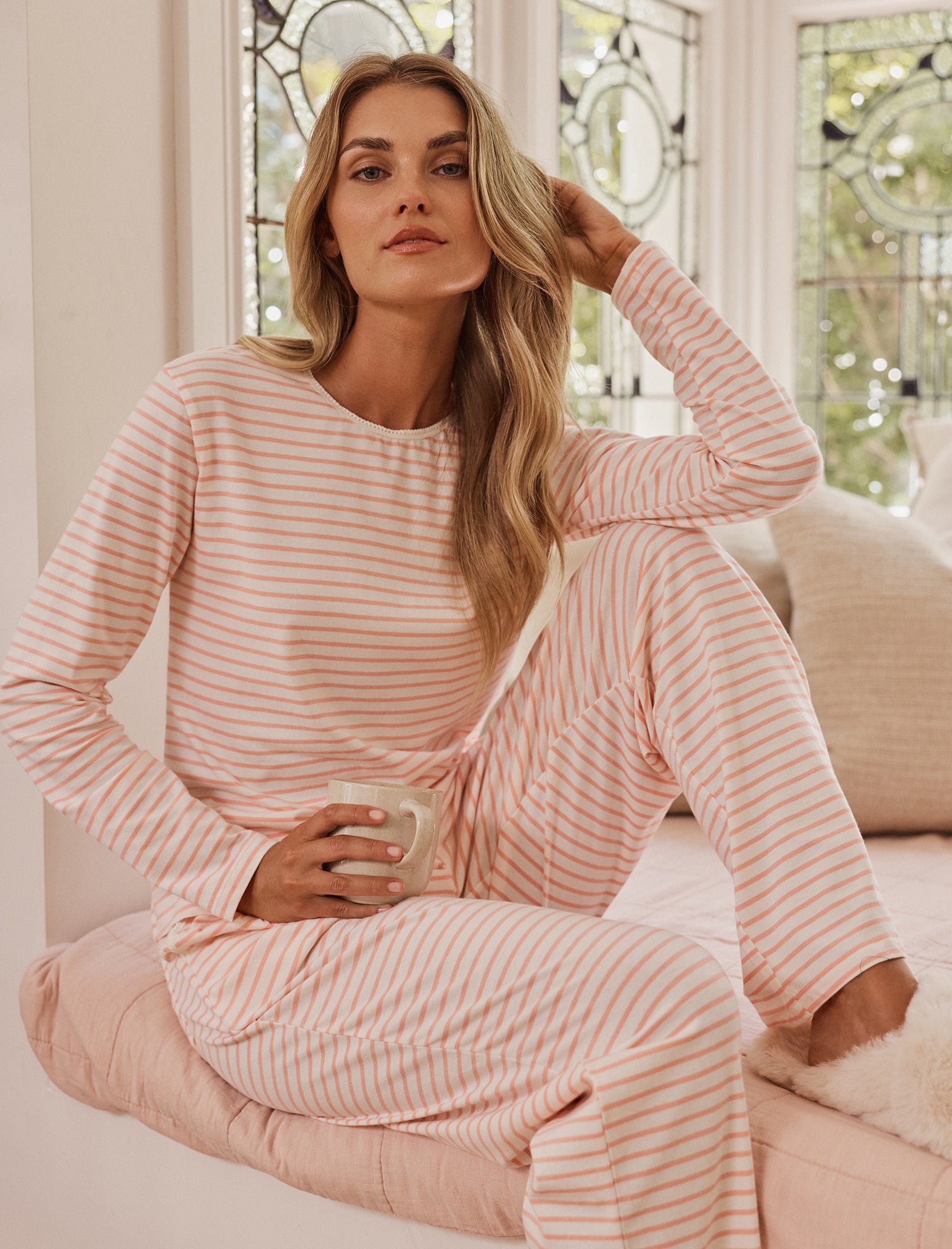 Soft Organic Cotton Knit Full Length PJ Set