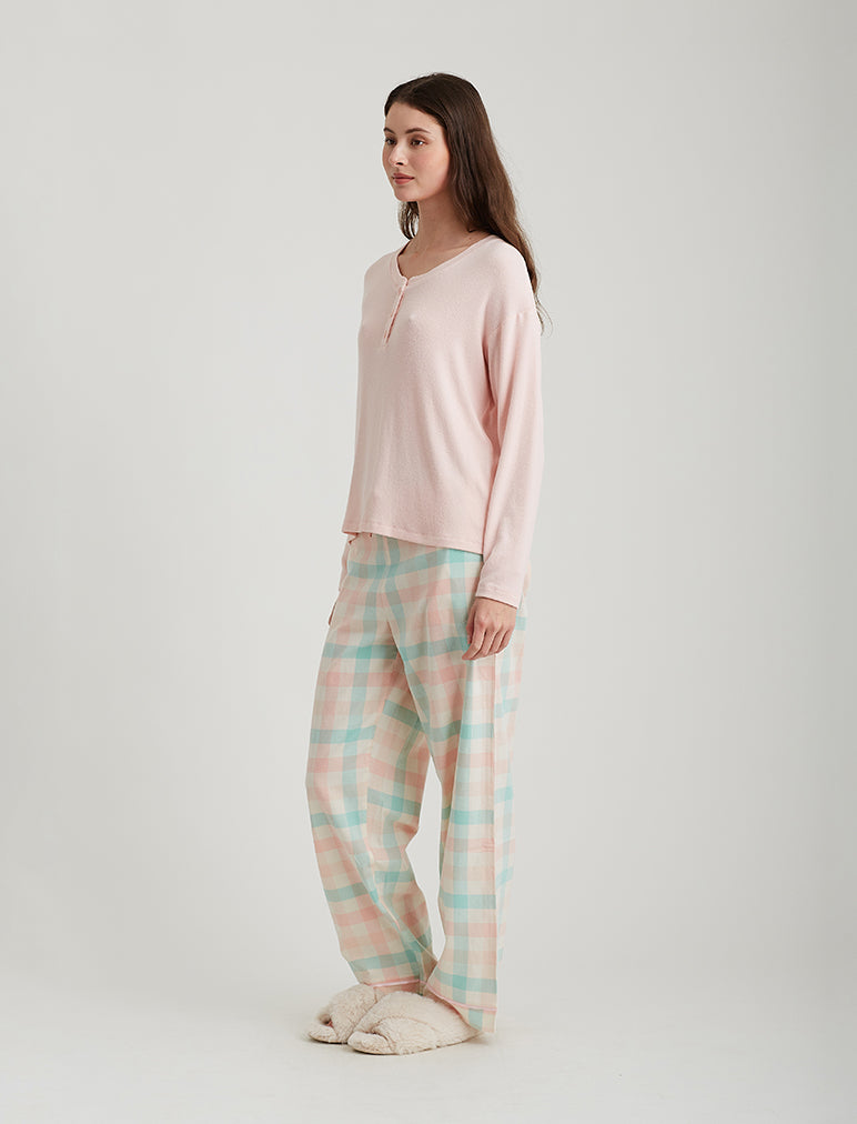 Organic Cotton Plaid Full Length Pant