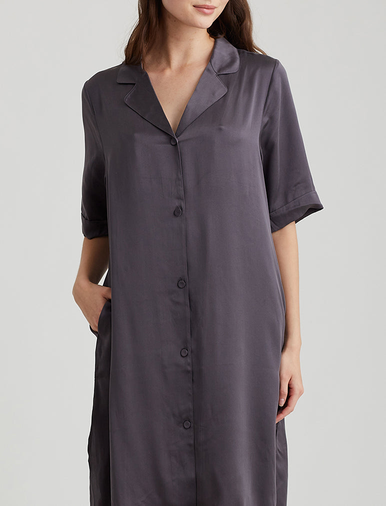 Audrey Silk Short Sleeve Nightshirt