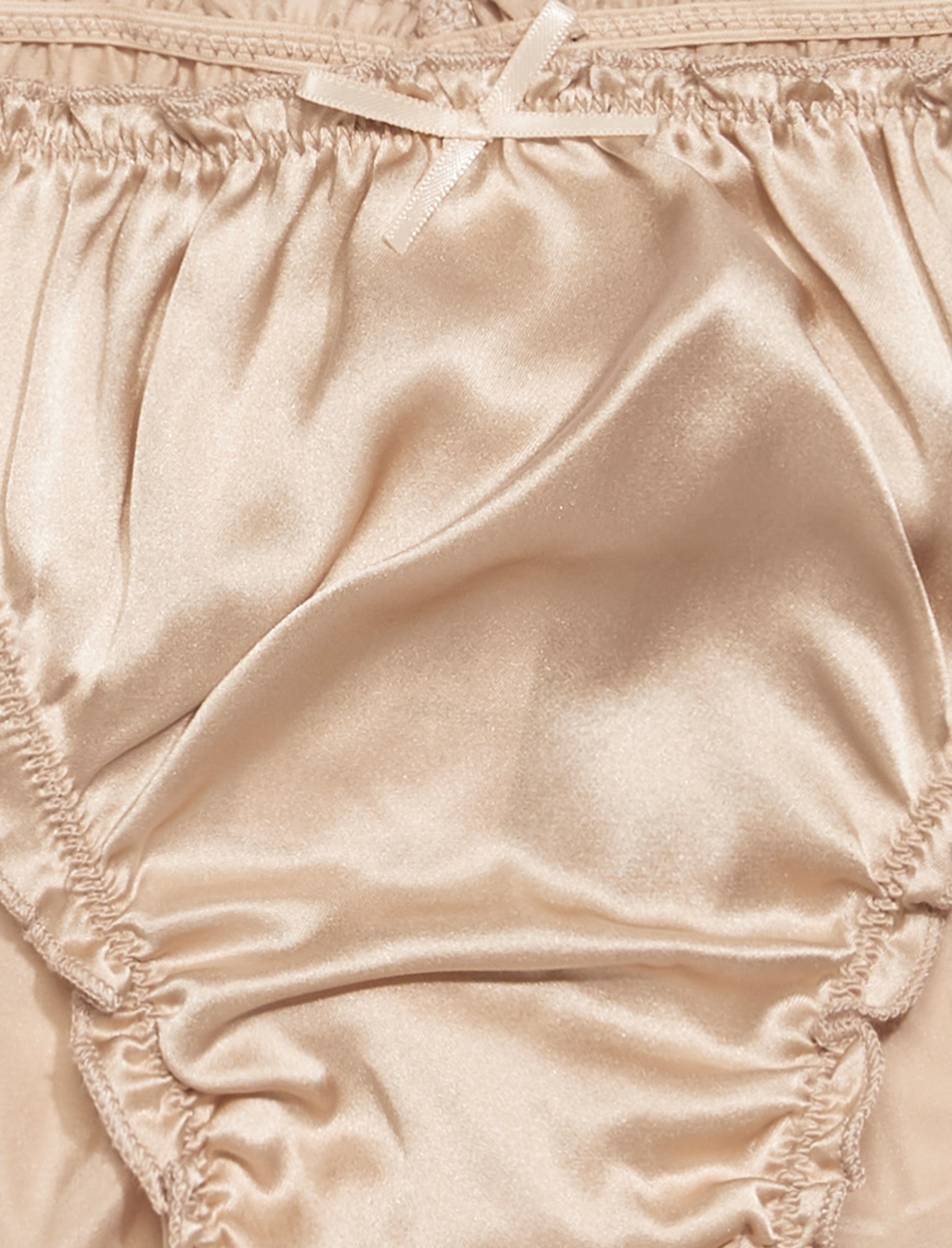 Sand Beige Embroidered Silk And Wool Panties