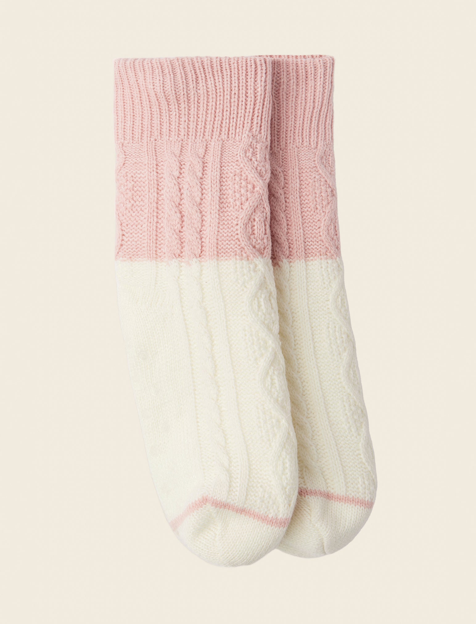 Color Block Cable Socks