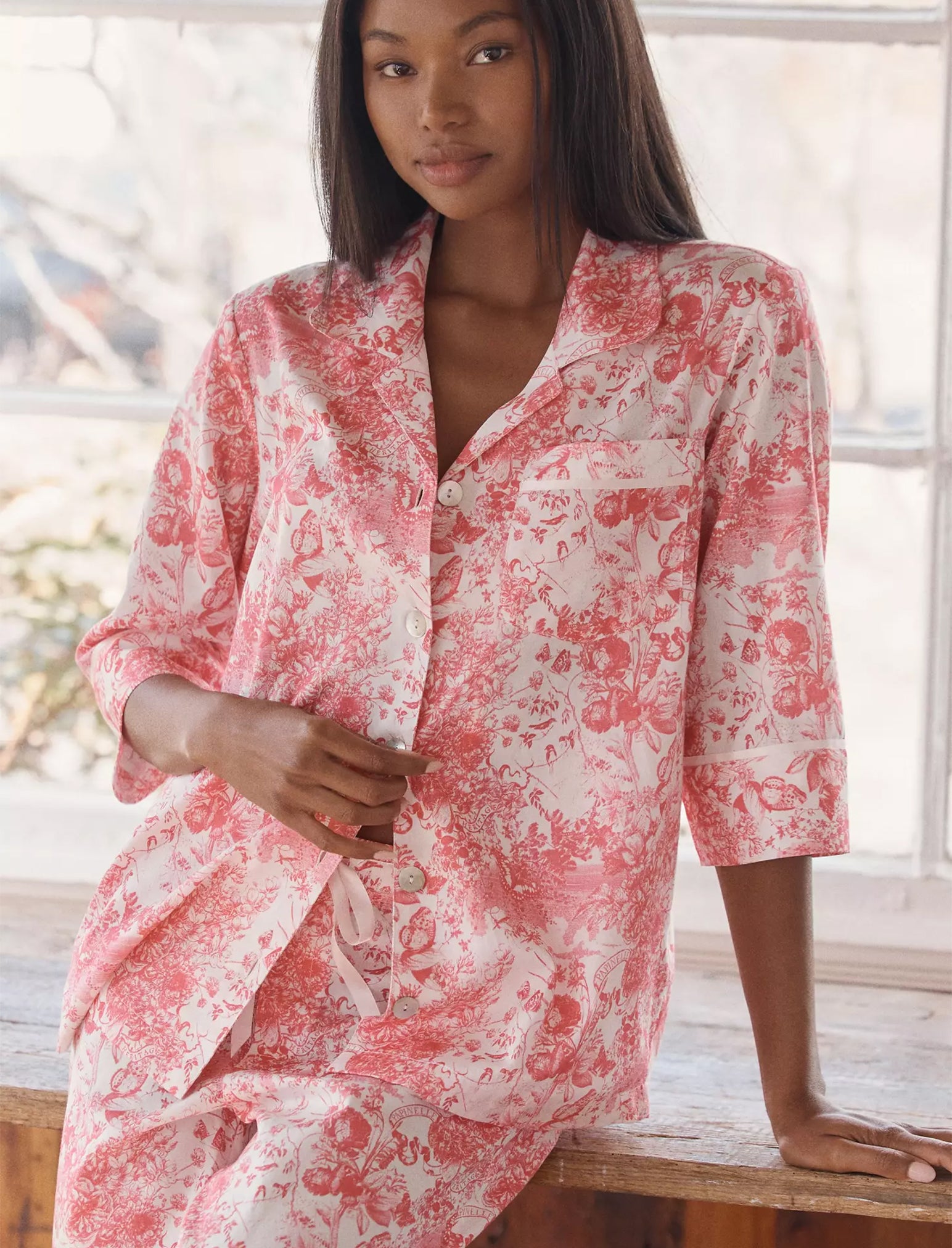 Toile De Jouy Crop PJ Set